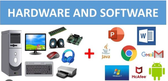 Flowchart showing how user input is processed by software and output is displayed by hardware